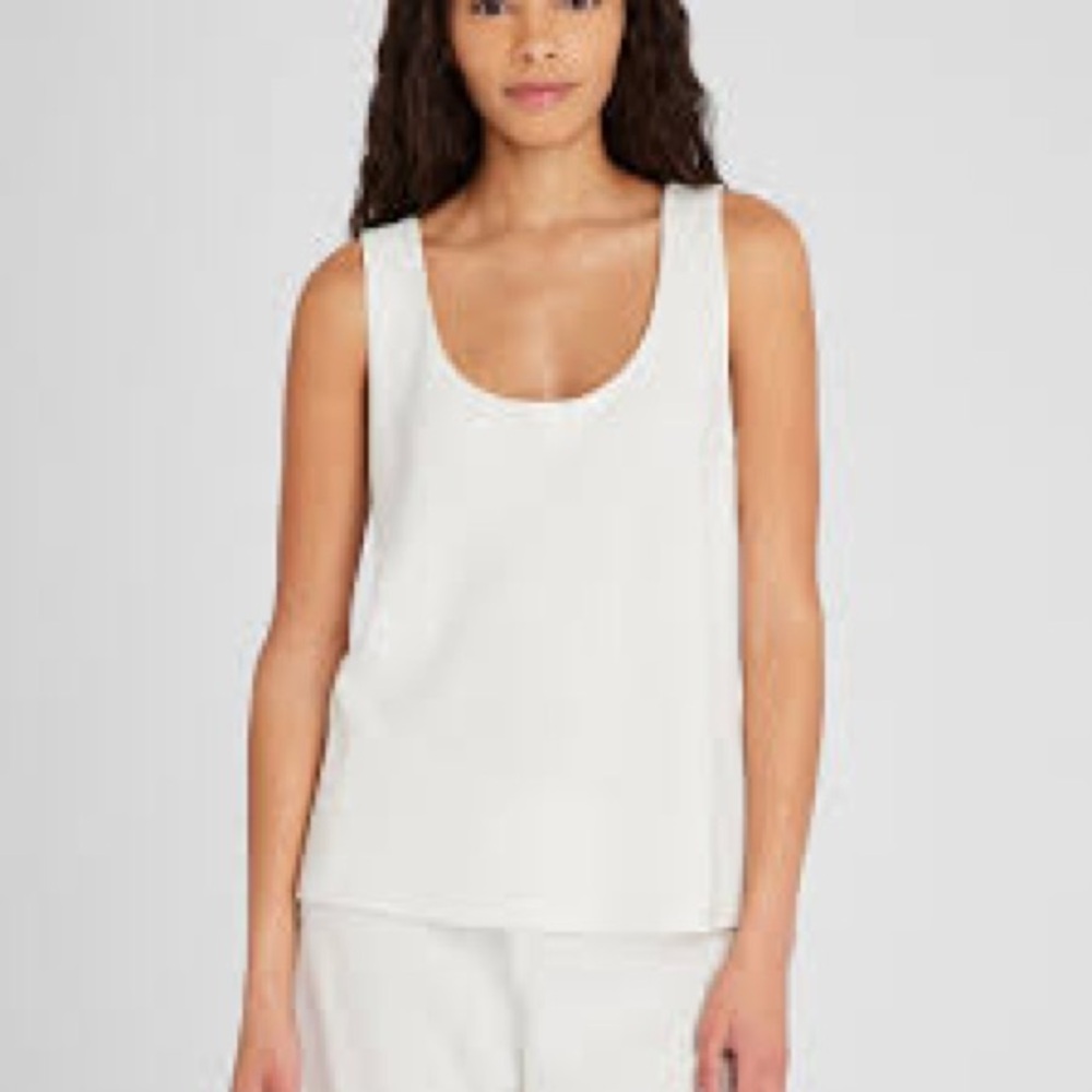 NWT Club Monaco Small Ivory Longline Tank Shell Top